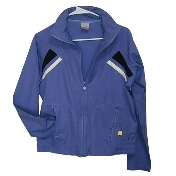Nike Soft Blue Windbreaker Girls Large Full Zip Athletic Sports Jacket Pockets - Picture 1 of 7